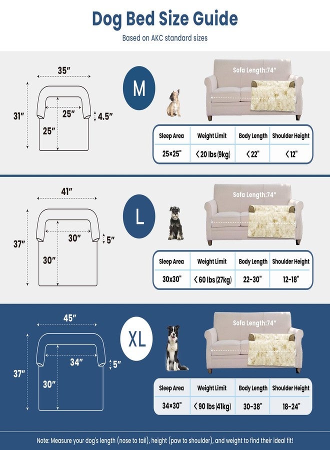 blunique Calming Extra Large Dog Couch Bed, 45 x 37 inch Waterproof Removable Pet Mat Couch Cover for Furniture Protector, Non-Slip Fluffy Pelsbarn Dog Bed for Couch, Sofa, Car - Tie-Dye Khaki - Image 5